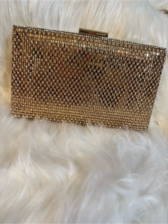 d’marygeaux Handbags - Elegant Gold Crystal Clutch with Chain Straps